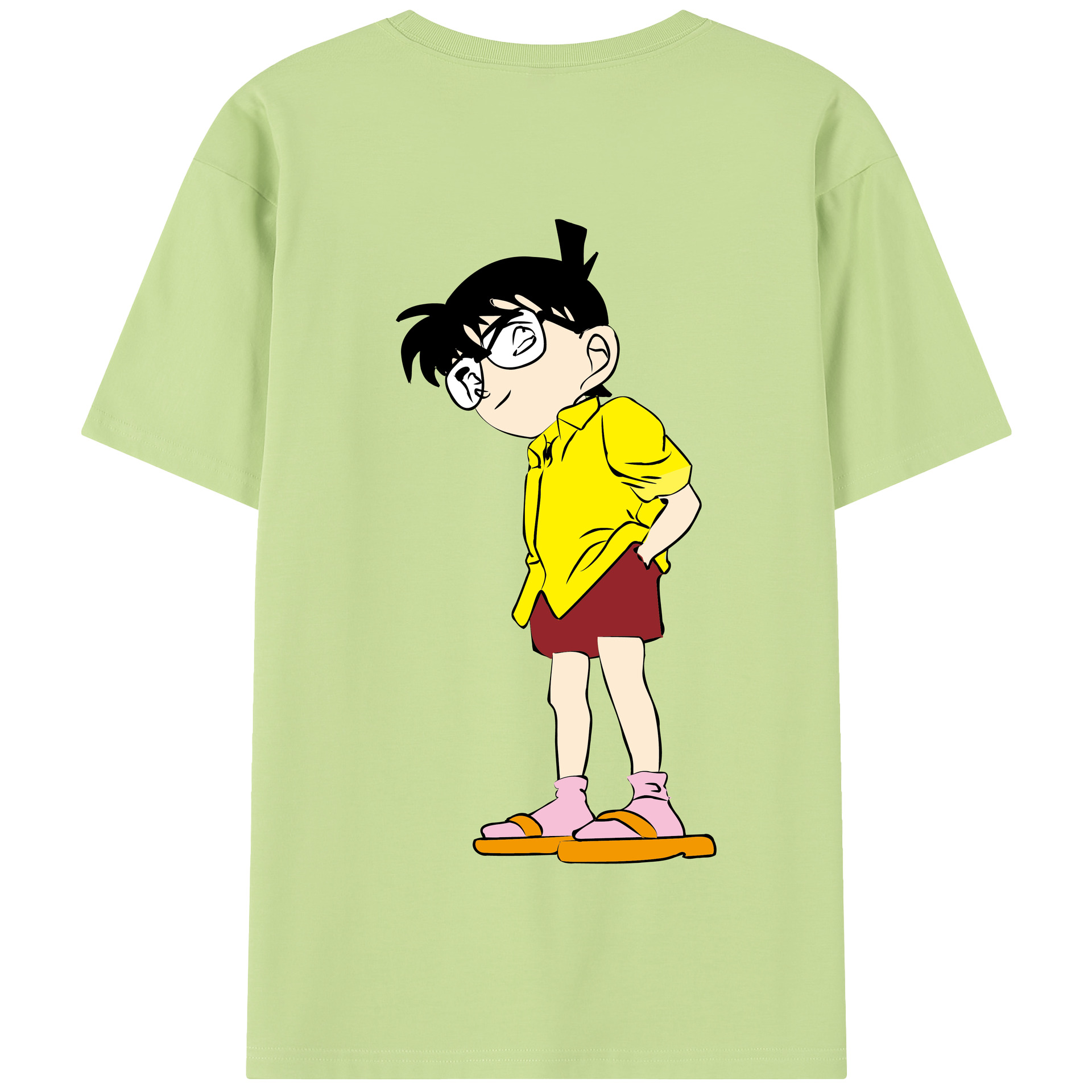 （画像用） 名探偵コナン 江戸川 コナン Detective Conan Conan Edogawa 綿100％半袖Tシャツ（背面プリント）